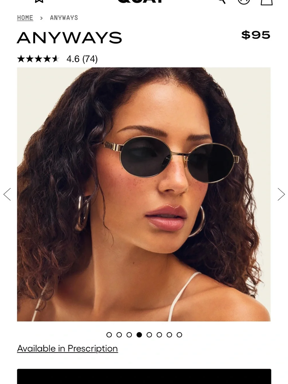 Quay Australia Gold Frame Sunglasses with Black Lenses